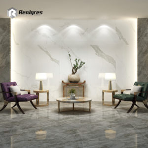 Large Grey Polished Porcelain Floor Tiles for Living room