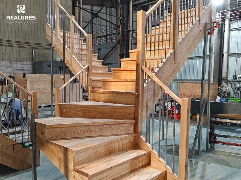  wood stair treads and landings