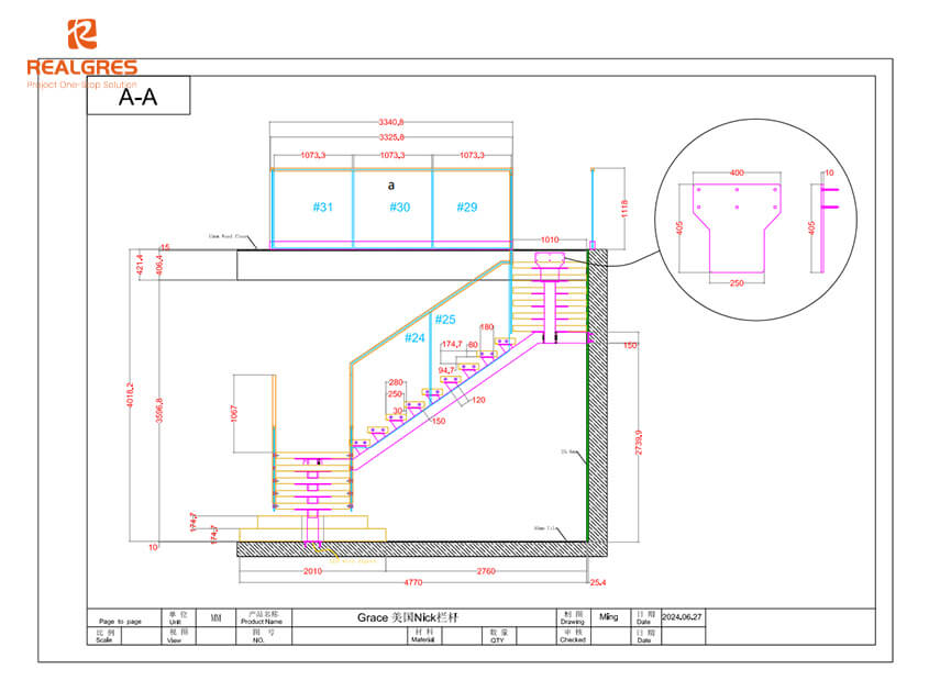 Customization Services for Exquisite Staircase by Realgres 